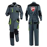 ZILUXI Arbeitsoverall Für Mechaniker DU.CA.Ti, Arbeitsanzug Mit Mehreren Taschen, Werkstatt Blaumann Arbeitskleidung(Green Grey,S)
