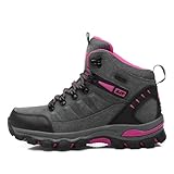 Wanderschuhe Herren Damen Trekkingschuhe Bergschuhe Leichte Outdoor Trekkingschuhe Knöchel Schuhe Herren Sneaker Wandern Ultralight Sportschuhe für Camping Rucksackreisen Klettern (Graue Rosa,42)