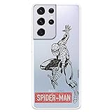Schutzhülle für Samsung Galaxy S21 Ultra Offiziell Marvel Spider-Man Logo Rot Transparent Schützen Sie Ihr Handy mit der offiziellen Marvel-Silikonhülle