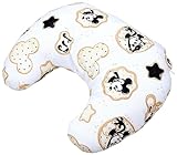 TupTam Baby Stillkissen Klein mit Baumwoll-Bezug, Farbe: Micky Maus/Noten/Weiß/Beige