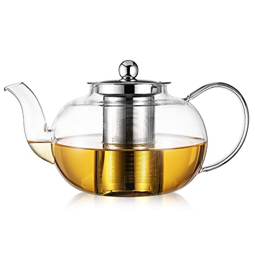 Sweese 808.101 Teekanne Glas - Teekanne mit Sieb - Teekanne mit Griff für Tee , Glaskanne Tee 1200 ml