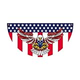 Amerikanische Flagge, amerikanische Plissee-Flagge mit Adler, 4. Juli, Dekoration für die Veranda, USA, plissiert, halbe Fächerflagge, Dekoration, gestreift, Wimpelkette