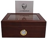 GERMANUS Humidor Classic Desk, Braun für ca. 50 Zigarren