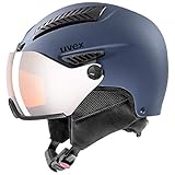 uvex hlmt 600 Visor - robuster Skihelm für Damen und Herren - individuelle Größenanpassung - mit Visier - Blue matt - 53-55 cm