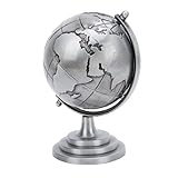 Changor Sphere Globe, Globe Schmücken Tisch Desktop Dekor, Desktop -Dekor -Legierung 360 Grad Rotation Handwerk Grau, Home Office Dekor, Moderne Dekorative ästhetische Skulpturen