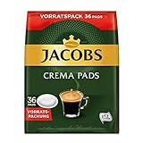 Jacobs Pads Crema Classic, 180 Senseo kompatible Kaffeepads UTZ-zertifiziert, 5er Vorteilspack, 5 x 36 Getränke