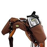 TrailMax Horn Satteltasche & Pommel Pocket Satteltasche Combo; Horn & Pommel Satteltasche Combo für Pferde; Satteltaschen für Western & Endurance Satteltaschen; Trail Riding Saddle Bags; Braun
