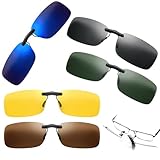 Svalor 5 Stück Sonnenbrille Clip, Sonnenbrille zum Aufstecken, Sonnenbrille Aufsatz für Brillenträger, Polarisationsbrille Clip für Blendfreie, Clip on Polarisiert, für Damen und Herren(5 Farben)