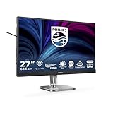 Philips 27B2U4601 – 27 Zoll Quad-HD-Monitor, 150 mm höhenverstellbar, Lautsprecher (2560 x 1440, 120 Hz, 1 x HDMI 2.0, 1 x DP 1.2, 1 x DP-Ausgang, 1 x USB-C (96 W PD), USB-Hub, RJ45) schwarz