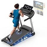 Kitopa Laufband für Zuhause, Treadmill bis 7PS und 12 MP/H(20 KM/H), Profi Große Lauffläche Laufband mit 18 Steigung, Laufbander Klappbar mit interaktivem LCD-Display & Bluetooth, bis 160KG