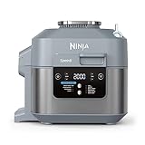 Ninja Speedi Multikocher, 5,7L, 10-in-1 Multicooker, Airfryer Heißluftfritteuse, Slow Cooker Langsamkochen, Geschenk für Männer/Frauen, Meersalzgrau ON400EU