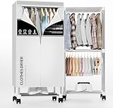 Kiseely Wäschetrockner, Tragbare Trockenmaschine mit Timer, 60inch Wäschetrockner mit großer Kapazität, elektrischer Trockner/Rack für Zuhause (Grau TR1)