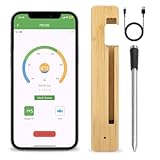 Intelligentes kabelloses Fleischthermometer, 180 m lange Reichweite, Bluetooth, Grillthermometer, Sonde, intelligente App-Steuerung, wasserdicht, sofortiges Ablesen, Lebensmittel-Kochthermometer für