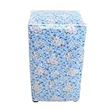 FJIXUO Waschmaschinenabdeckung 3 Stück Blumenmuster wasserdichte Waschmaschinen-Abdeckung mit Reißverschluss, französische Abdeckung, Waschmaschinen-Schutz, Heimbedarf(Blue)