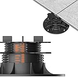 10x LANGFIT® Stelzlager 'L' für Terrassenplatten – Bis 50% schneller montiert – Mit Maßskala – Stufenlos höhenverstellbar von 35 bis 75mm / Fugenkreuz 3mm – Made in Germany – MS-SL35-075-FK