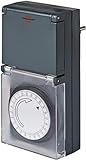 Brennenstuhl Zeitschaltuhr MZ 44, mechanische Timer-Steckdose (Tages-Zeitschaltuhr, IP44 geschützt, mit erhöhtem Berührungsschutz & Schutzabdeckung) grau