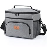 Cozary Kühltasche 15L,Isolierte Lunchtasche Faltbar, Tragbare Cooler Bag, Lunchbox Tasche,Thermotasche für Essen, doppellagig für Arbeit, Schule, Strand, Picknick, Reise