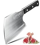 Kitory Hackmesser Extrem Scharf für Fleisch und Knochen, 0,83KG schweres Hackbeil Messer, handgeschmiedetem Metzgermesser, Fleischermesser axtförmig