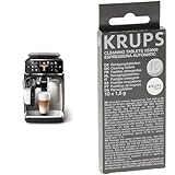 Philips Series 5400 Kaffeevollautomat – LatteGo Milchsystem & Krups Reinigungstabletten XS3000 | für alle Kaffeevollautomaten von Krups | 10 Stück | hygienische Komplett-Reinigung