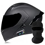 Modularer Motorrad-Bluetooth-Helm, DOT/ECE-Zugelassener, Hochklappbarer, Integrierter Motorradhelm Für Männer Und Frauen Mit Doppelvisier, Integriertem Dual-Lautsprecher 1,L59 ~ 60cm