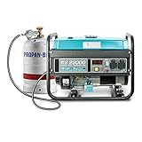 LPG/Benzin-Generator KS 2900G der DUAL FUEL-Serie, notstromaggregat gas 2900 W, 2x16A (230 V), 12 V, stromerzeuger mit (AVR), stromaggregat mit Ölstandsanzeige, Überlast- und Kurzschlussschutz.