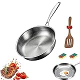 Titan pfanne unbeschichtet,Titanium Nutri pan pro generation 2,Titan bratpfanne,Verdickt, ultra-haltbar, kratzfest und antihaftbeschichtet für die Küche (Deckel Nicht Enthalten, M-28cm)