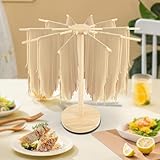 BAODBF Nudeltrockner,Faltbarer Nudelständer mit 10 Sprossen,Pastatrockner Holz für bis zu 4.5 kg,Wiederverwendbar Pasta Trockner,Spaghetti Trockner für Pasta Nudeln