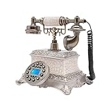 Retro Telefon mit Wählscheibe im Antik Stil, EIN Historisches Nostalgie Vintage Festnetztelefon Festnetztelefone, für Home Office Dekoration