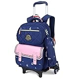 Zilee Kinder Trolley Rucksack Schultasche - Jungen schulranzen Mädchen schultrolleys Schulrucksack Kinderkoffer Rolling Reisegepäck Tasche Dauerhaft, 2 Räder