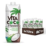 Vita Coco - Extra Kokoswasser 6x1L, Durstlöscher, Glutenfrei, Voll mit Vitamin C & Potassium, Kokosgeschmack 6 x 1000ml