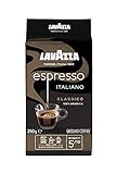 Lavazza, Espresso Italiano Classico, Gemahlener Kaffee, mit Blumigen und Fruchtigen Aromanoten, Ideal für Mokka-Kannen oder Filterkaffee, 100% Arabica, Intensität 5, Mittlere Röstung, 250 g Packung