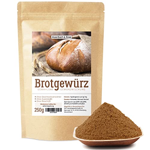 Brotgewürz bayerische Art, 250g Brotgewürzmischung mit Kümmel, Fenchel und Koriander, herzhafte Gewürzmischung für Brot, Naturprodukt, ohne Salz und künstliche Zusätze