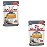 Royal Canin Hair & Skin Care Gravy | Doppelpack | 2 x 12 x 85g | Alleinfuttermittel für ausgewachsene Katzen | Feine Stückchen in Soße | Kann zu einem gesundes Fell beitragen