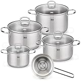 ELO 42505 Top Collection Topfset 5-teilig, Edelstahl, silber, 52 x 27 x 25 cm