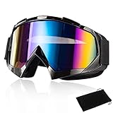 Famini Skibrille, Snowboard Brille, Anti Fog UV Schutzbrille mit Double Lens Schaumstoffpolsterung Motocross Brille mit Aufbewahrungstasche für Damen Herren Kinder Skifahren Snowboard