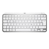 Logitech MX Keys Mini Kabellose Tastatur, Kompakt, Bluetooth, Hintergrundbeleuchtung, USB-C, Kompatibel mit Apple macOS, iOS, Windows, Linux, Android, Metallgehäuse - Pale Grey