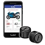 FOBO Bike 2 Reifendruck-Kontrollsystem mit App - Intelligentes Bluetooth 5.0 Reifendrucksensor Reifendruckkontrollsystem für Motorräder Reifendruckmesser Reifendruckprüfer Manometer - Schwarz