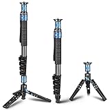 SIRUI P-325FL Kamera-Einbeinstativ mit Füßen, 170cm Kohlefaser-Leichtgewicht, Teleskop-Foto/Video-Einbeinstativ, 3 Innovative Quick Release Systeme, 5 Sektionen, Max 10kg Belastbarkeit
