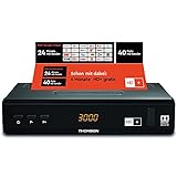 Thomson THS844 Digitaler HD+ Satelliten Receiver DVB-S2, inkl. HD plus Karte 6M, 3 Jahre Garantie (HDMI, SCART, LAN, USB) schwarz
