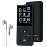 COVVY 8GB Tragbare MP3 Musik Player, Support bis zu 64GB SD Speicherkarte, Lossless Sound HiFi MP3 Player, Music/Video/Sprachaufnahme/FM Radio/E-Book Reader/Fotobetrachter(8G, Schwarz)