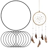 RUNYU 8 Stück Metallringe zum Basteln, Metallring 20cm Traumfänger Ringe Makramee Ring für DIY Floral Hoop Hochzeitskranz Floristik Wandbehang(Schwarz)