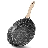 JEETEE Aluminium Bratpfanne 28 cm, Pfanne mit Antihaft-Beschichtung, Induktion Gas, groß robust & langlebig, Induktionspfanne Pfannenset mit Handgriff, PFOA-frei (Grau)
