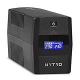 EPYC® NYTRO - USV Reiner Sinus, UPS, USV für Gaming-PCs, Aktiven PFC-Netzteilen, MAC und Konsolen, 800VA / 480 Watt, Unterbrechungsfreie Stromversorgung, 2X Schuko Ausgängen