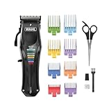 WAHL Animal Color Pro, Wiederaufladbare Tierschermaschine, Schermaschinen mit farbcodierten Aufsteckkämmen, Vollhaarpflege für Hunde, geräuscharm, Netz Akkubetriebene Schermaschinen für Hunde, schwarz