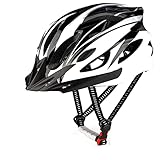 RaMokey Fahrradhelm für Erwachsene Herren Damen, EPS-Körper + PC-Schale, MTB Mountainbike Helm mit Abnehmbarem Visier und Polsterung, Verstellbar Radhelm 58-61cm (Weiß)