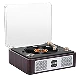 Tragbarer Retro-CD-Player mit HiFi-Lautsprecher, unterstützt Bluetooth-Audio-Ausgang/-Eingang, USB-Wiedergabe, AUX-Eingang/-Ausgang, Kopfhöreranschluss, eingebauter 3600 mA wiederaufladbarer Akku, mit