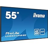 iiyama Prolite LH5541UHS-B2 139cm 54.6' Digital Signage Display IPS LED Panel 4K UHD VGA HDMI Audio-in/Out USB2.0 RS-232c RJ45 Mediaplayer 24/7 schwarz