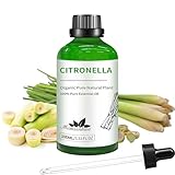 Citronellaöl Mumianhua Reines Citronella Ätherisches Öl Citronella Duftöle für Diffusor, Luftbefeuchter, Kerzenherstellung, Seifenherstellung, Haut 100ml