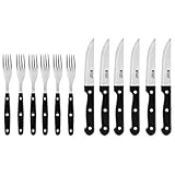 Russell Hobbs 12 teiliges Steakbesteck für 6 Personen, Traditionelle Edelstahl Steakmesser und Steakgabeln, Messer und Gabel Set für BBQ & Grill, Pizzabesteck, Hochwertiges besteck, 6 Messer, 6 Gabeln