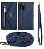 Brieftaschen-Schutzhülle für Huawei P30 Lite, Premium-Leder-Brieftaschen-Handyhülle mit Reißverschluss, abnehmbarer Handschlaufe und Schultergurt